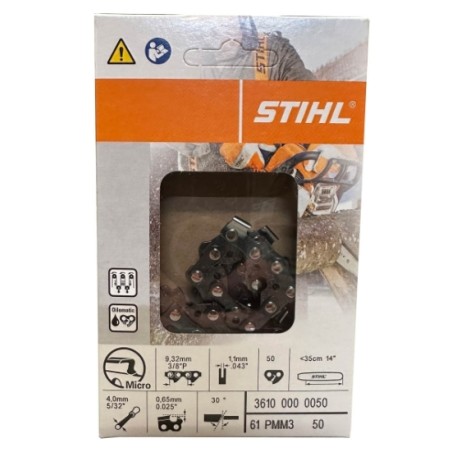 Catena Micro 3/8 passo 1,1 motosega modelli MS170 ORIGINALE STIHL 36100000050 | NewgardenParts.com