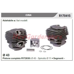 CINA piston cylindrique divers modèles R170415 | NewgardenParts.com