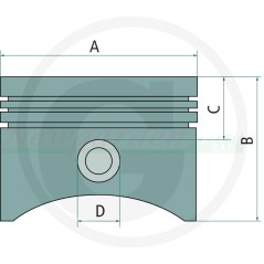 BRIGGS & STRATTON engine piston with piston rings 799063 68.20 mm original | NewgardenParts.com