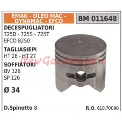 Pistone decespugliatore 725D tagliasiepe HT26 soffiatore BV126 Ø 34mm EMAK 011648 | NewgardenParts.com