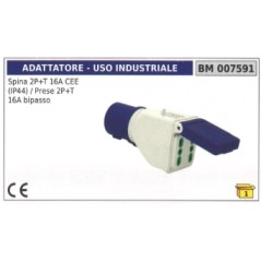 Adattatore industriale spina 2 poli+terra 16A CEE (IP44) /presa 2 poli+terra 16A | NewgardenParts.com