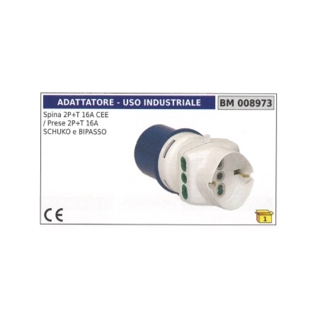 Adattatore industriale spina 2 poli+terra 16A CEE presa 2 poli+terra 16A schuko | NewgardenParts.com