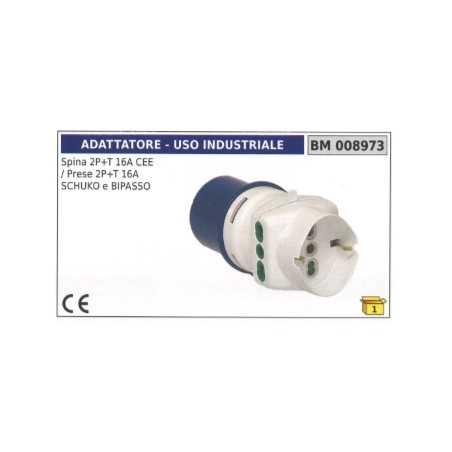 Industrial adapter 2-pin+earth 16A CEE plug 2-pin+earth 16A schuko socket | NewgardenParts.com