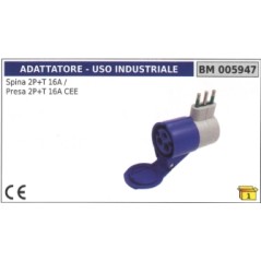 Adattatore industriale spina 2 poli+terra 16A presa 2 poli+terra 16A CEE 005947 | NewgardenParts.com