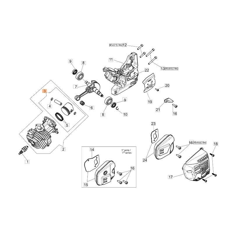 Pistone motosega modelli GST360 ORIGINALE OLEOMAC 50270211