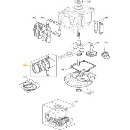 Piston segments ORIGINAL STIGA for engine V35 M150 118550357/0 | NewgardenParts.com