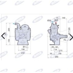 AR 70BP C 2 diaphragm aluminium pump with external ports 34173 | NewgardenParts.com