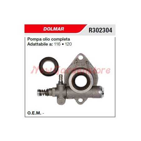 Pompe à huile compatible avec les tronçonneuses DOLMAR 116 120 R302304 | NewgardenParts.com
