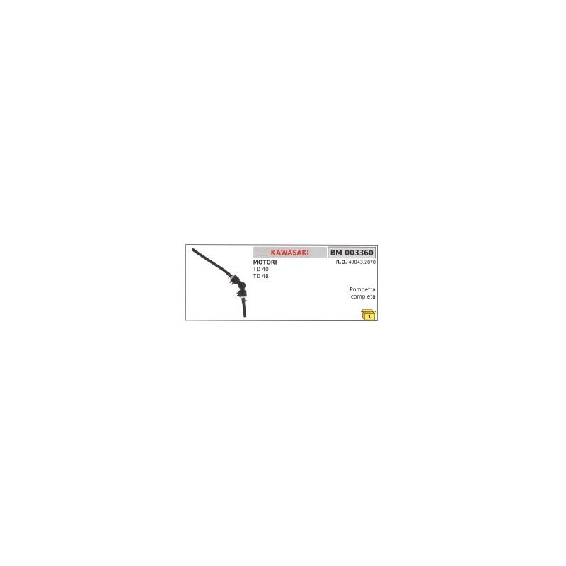 Apprêt mélange essence KAWASAKI TD40 TD48 débroussailleuse 49043-2070