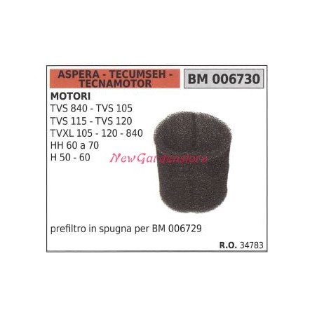 ASPERA Luftvorfilter für Rasenmähermotor TVS 840 105 115 006730 | NewgardenParts.com