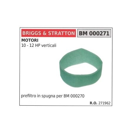 Filtro de aire BRIGGS&STRATTON para cortacéspedes 10 12 CV VERTICAL