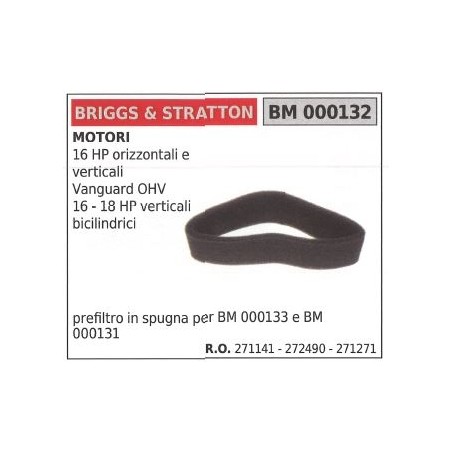 BRIGGS&STRATTON filtro de aire cortacésped cortacésped 16HP vertical | NewgardenParts.com