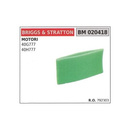 BRIGGS&STRATTON prefiltro aire cortacésped 40G777 40H777 | NewgardenParts.com