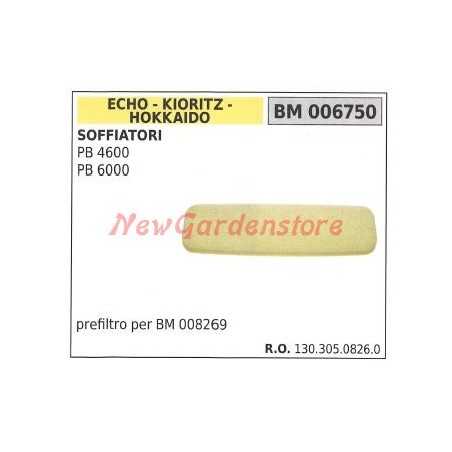 Prefiltro aria ECHO soffiatore PB 4600 6000 006750 | NewgardenParts.com