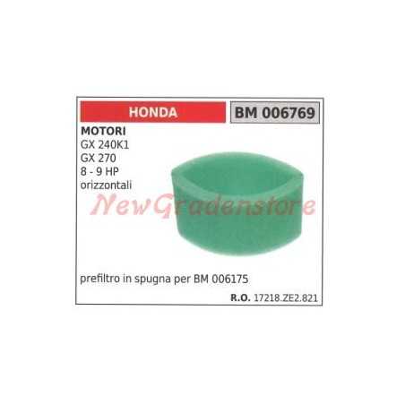 Sponge air prefilter HONDA engine GX 240K1 270 8 9 HP 006769 | NewgardenParts.com