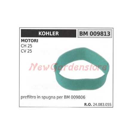 Prefiltro aria in spugna KOHLER trattorino rasaerba CH 25 CV 25 009813 | NewgardenParts.com