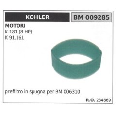 Prefiltro de aire de espuma KOHLER tractor de césped K 181 (8 CV) K 91.161 009285