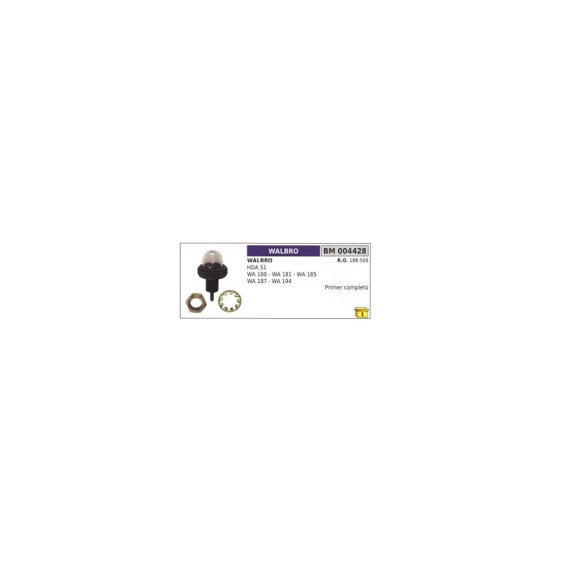 Primer miscela benzina WALBRO HDA51 - WA180 carburatore decespugliatore