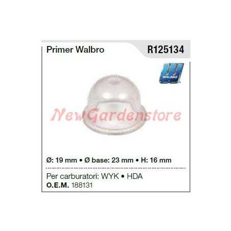Primer WALBRO ORIGINALE carburatore WYK HDA DECESPUGLIATORE TAGLIASIEPE R125134 | NewgardenParts.com