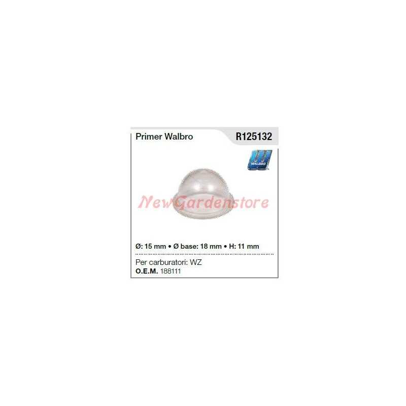 Primer WALBRO ORIGINAL WZ carburettor DECESPUGLIATORE MOTOSEGA R125132 Primer WALBRO ORIGINAL WZ carburettor DECESPUGLIATORE MOTOSEGA R125132