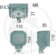 work floodlight led 7001 proximity lighting voltage 11 - 32 V | NewgardenParts.com