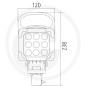 Led work floodlight wide-range illumination 10-30 V