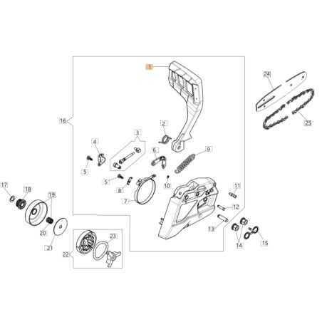 Protège-main pour tronçonneuse GS41 GS37 ORIGINAL EMAK modèles 50180114R | NewgardenParts.com