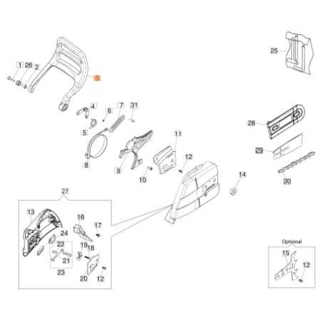 Protecteur de tronçonneuse GS650 GS651 ORIGINAL EMAK modèles 50250053AR | NewgardenParts.com