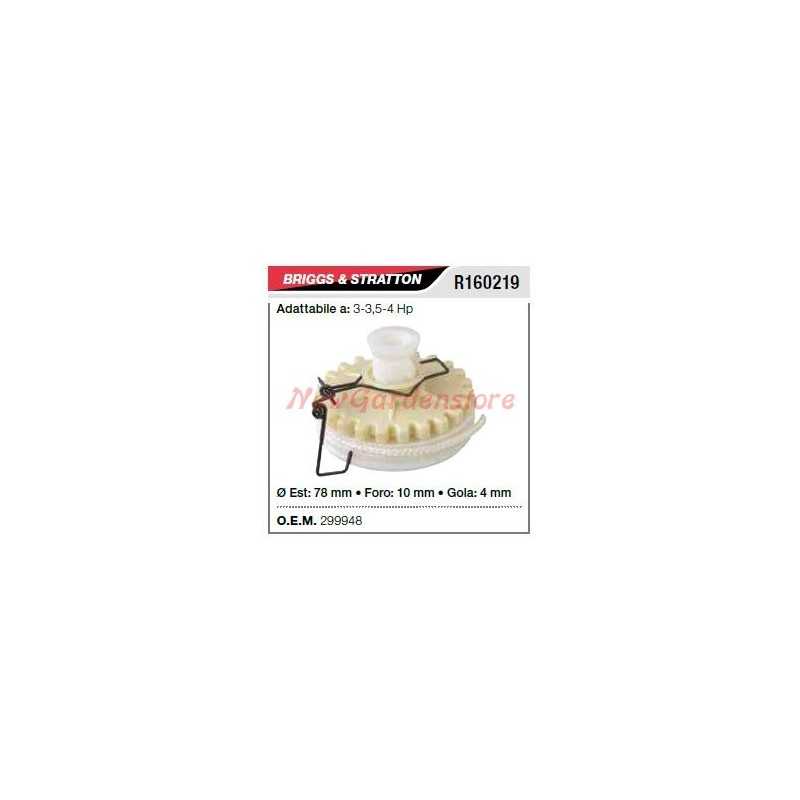 B&S Lawnmower mower starter pulley 3 3.5 4 hp R160219 299948
