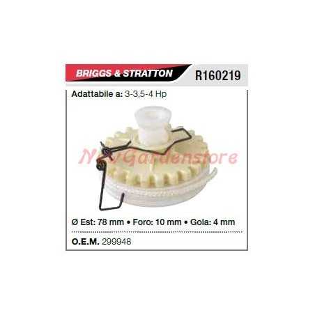 B&S Lawnmower cortacésped polea de arranque 3 3,5 4 cv R160219 299948 | NewgardenParts.com