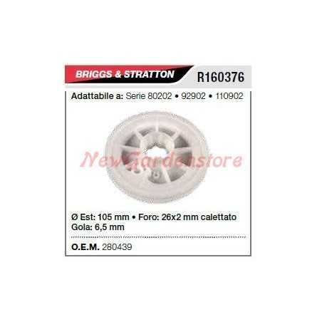B&S poulie de démarrage de tondeuse 80202 92902 R160376 | NewgardenParts.com