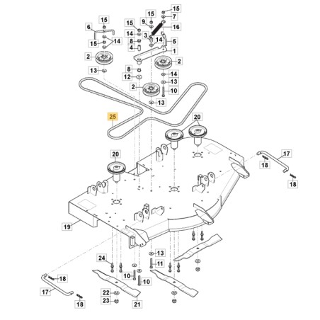 Cinghia piatto lame ORIGINALE STIGA trattorino tagliaerba ZT 5132 T 1134-9215-01 | NewgardenParts.com