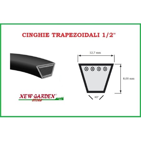 Cinghia piatto lame trattorino HUSQVARNA LT960-12 532106085 12,7 x 2006 8-819 | NewgardenParts.com