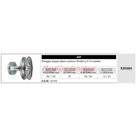Doppelte Antriebswellenriemenscheibe AYP für Rasentraktor R303800 | NewgardenParts.com
