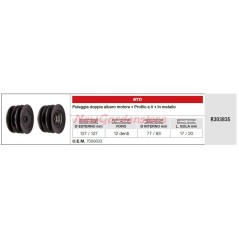 MTD Rasenmähertraktor-Motor mit doppelter Riemenscheibe R303835 | NewgardenParts.com
