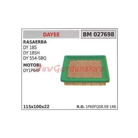 Filtro de aire DAYEE para cortacésped DY 18S y motores DY1P64F 027698 | NewgardenParts.com