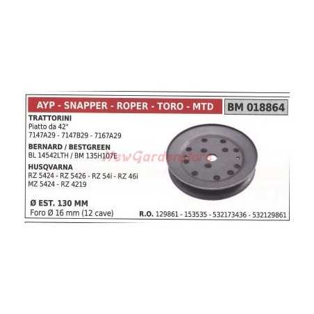 Riemenscheibe für Rasentraktor 42' flach AYP 018864 | NewgardenParts.com