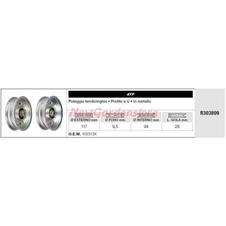Puleggia tendicinghia AYP per trattorino rasaerba tagliaerba R303809 | NewgardenParts.com