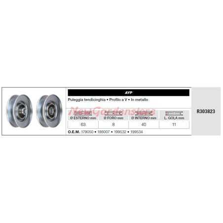 Puleggia tendicinghia AYP per trattorino rasaerba tagliaerba R303823 | NewgardenParts.com