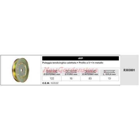Idler pulley AYP for lawn tractor R303801 | NewgardenParts.com