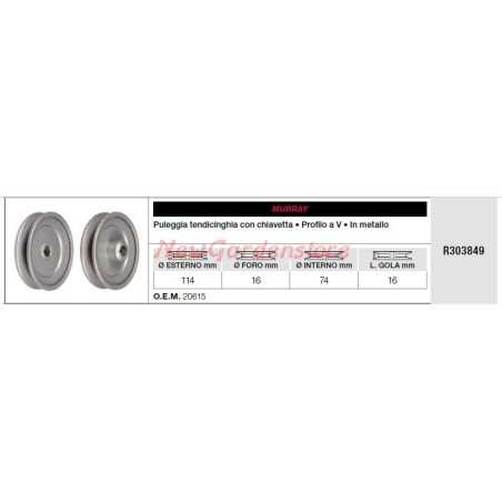 Polea del tensor de la correa Cortadora de césped tractor MURRAY R303849 | NewgardenParts.com