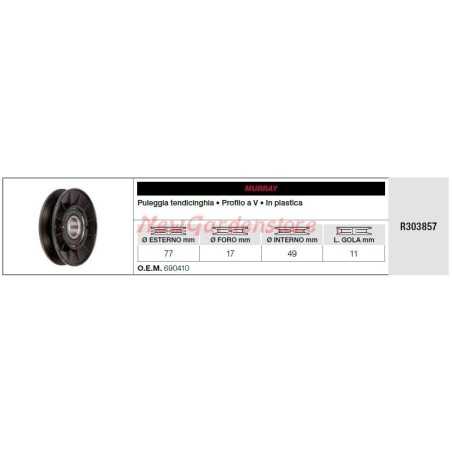 Polea tensora de la correa de la cortadora de césped MURRAY R303857 | NewgardenParts.com
