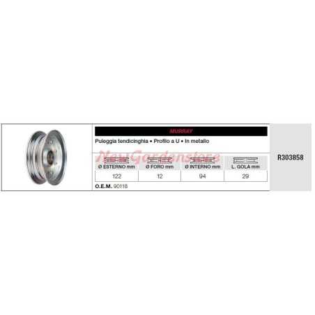 Polea tensora de la correa de la cortadora de césped MURRAY R303858 | NewgardenParts.com
