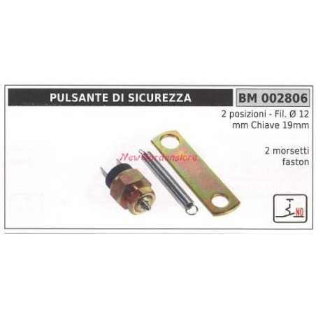Safety Push Button 2 positions - thread Ø 12mm key Ø 19mm 002806 | NewgardenParts.com