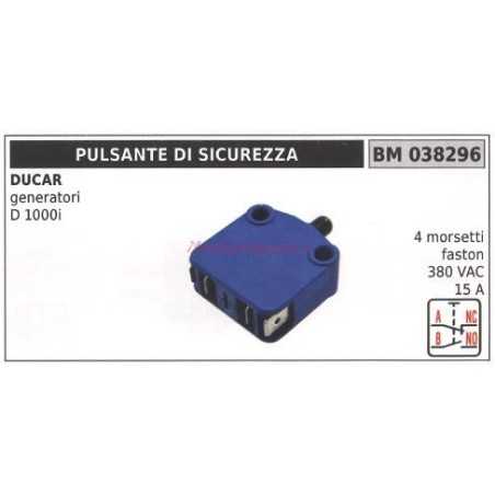 Safety push button DUCAR generator motor D 1000i 4 faston terminals 038296 | NewgardenParts.com