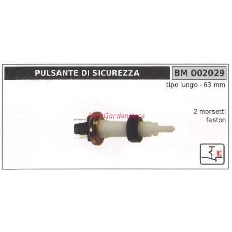 Safety Push Button long type 63 mm 2 faston terminals 002029 | NewgardenParts.com