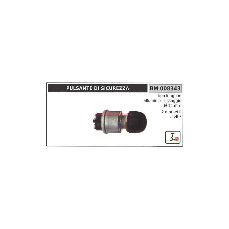 Security pushbutton long type in aluminium -fixing Ø 15mm 008343