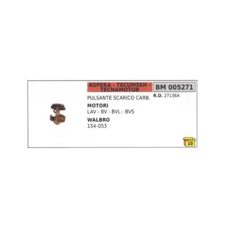 Botón de vaciado carburador WALBRP 154-053 ASPERA cortacésped LAV - BV - BVL - BVS | NewgardenParts.com