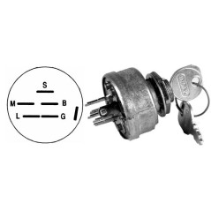 Interruptor de encendido de 6 polos tractor cortacésped UNIVERSAL 330034