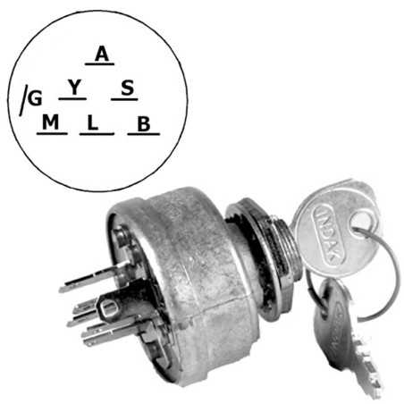 7-pole lawn mower starter switch with key MURRAY 92556 | NewgardenParts.com